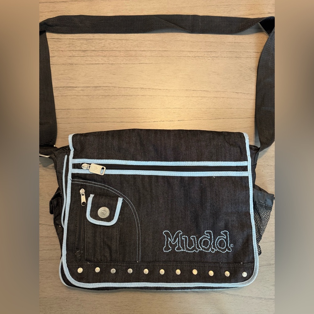 Y2K Mudd Denim Crossbody Messenger Bag